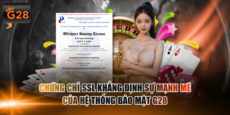 Chứng chỉ SSL cho thấy G28 sở hữu hệ thống bảo mật tiên tiến hàng đầu